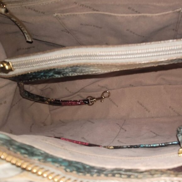 BRAHMIN KOMODO OMBRE SMALL FINLEY SHOULDER BAG/PURSE W/CROSSBODY STRAP/DUSTBAG - Picture 8 of 12